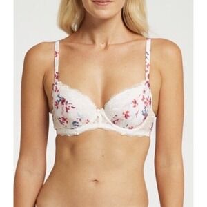 NEW 36D White Padded Lace Floral Push Up Balconette Bendon‎ From Fredericks -New
